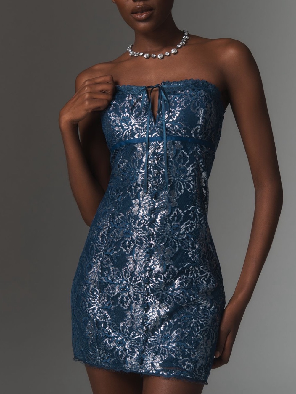 MAEVE➕NWT Strapless Metallic Mini Dress